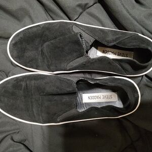 Steve Madden Men's Black Suede Slip-Ons